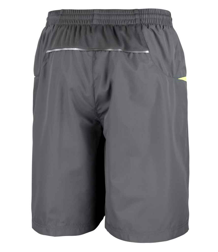 Spiro Micro-Lite Mesh Lined Team Shorts | Grey/Lime Green - Lancashire Teamwear