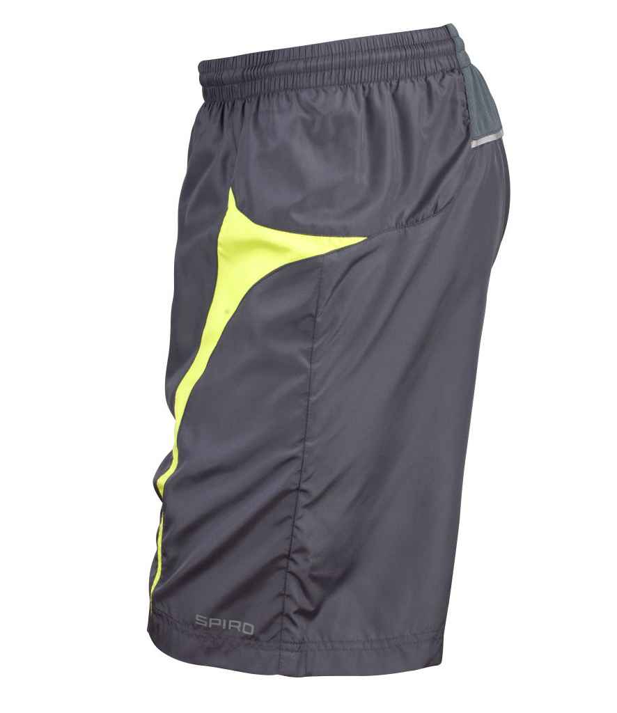 Spiro Micro-Lite Mesh Lined Team Shorts | Grey/Lime Green - Lancashire Teamwear