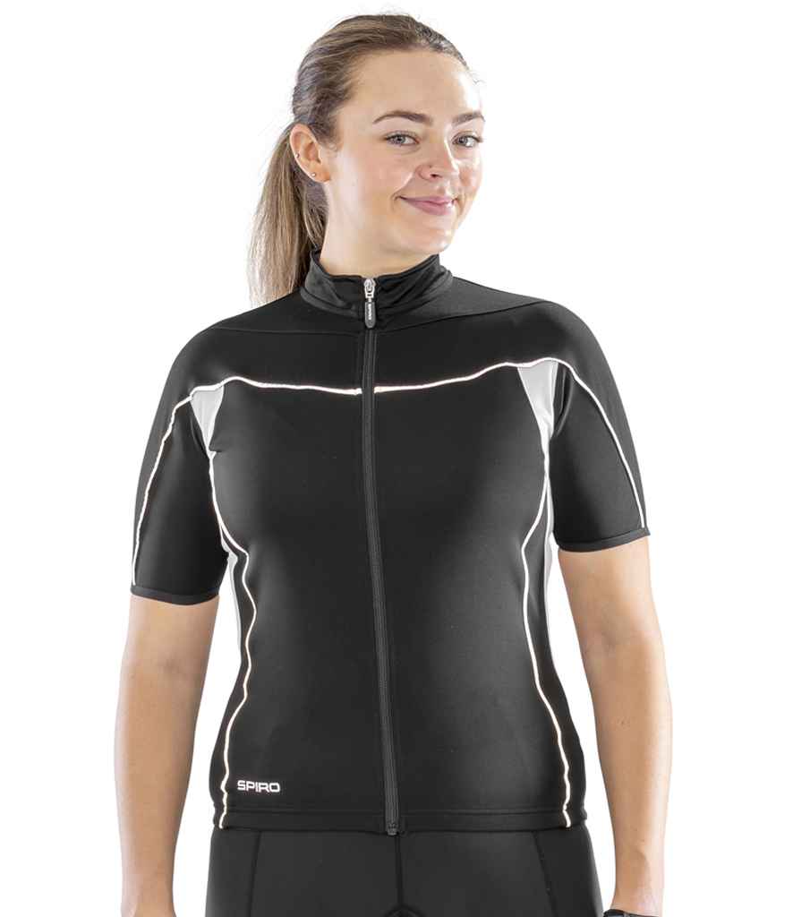 Spiro Ladies Bikewear Top | Black/White Jacket - Lancashire Teamwear