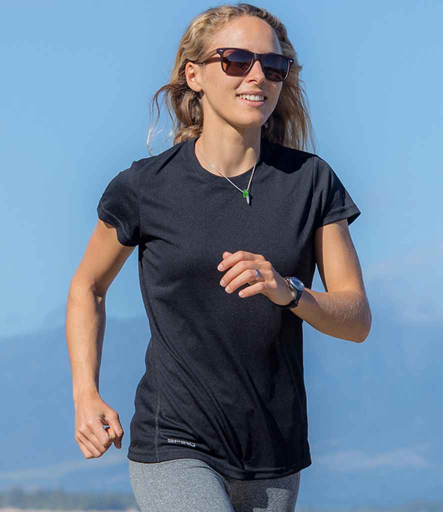 Spiro Ladies Quick Dry Performance T-Shirt | Black - Lancashire Teamwear