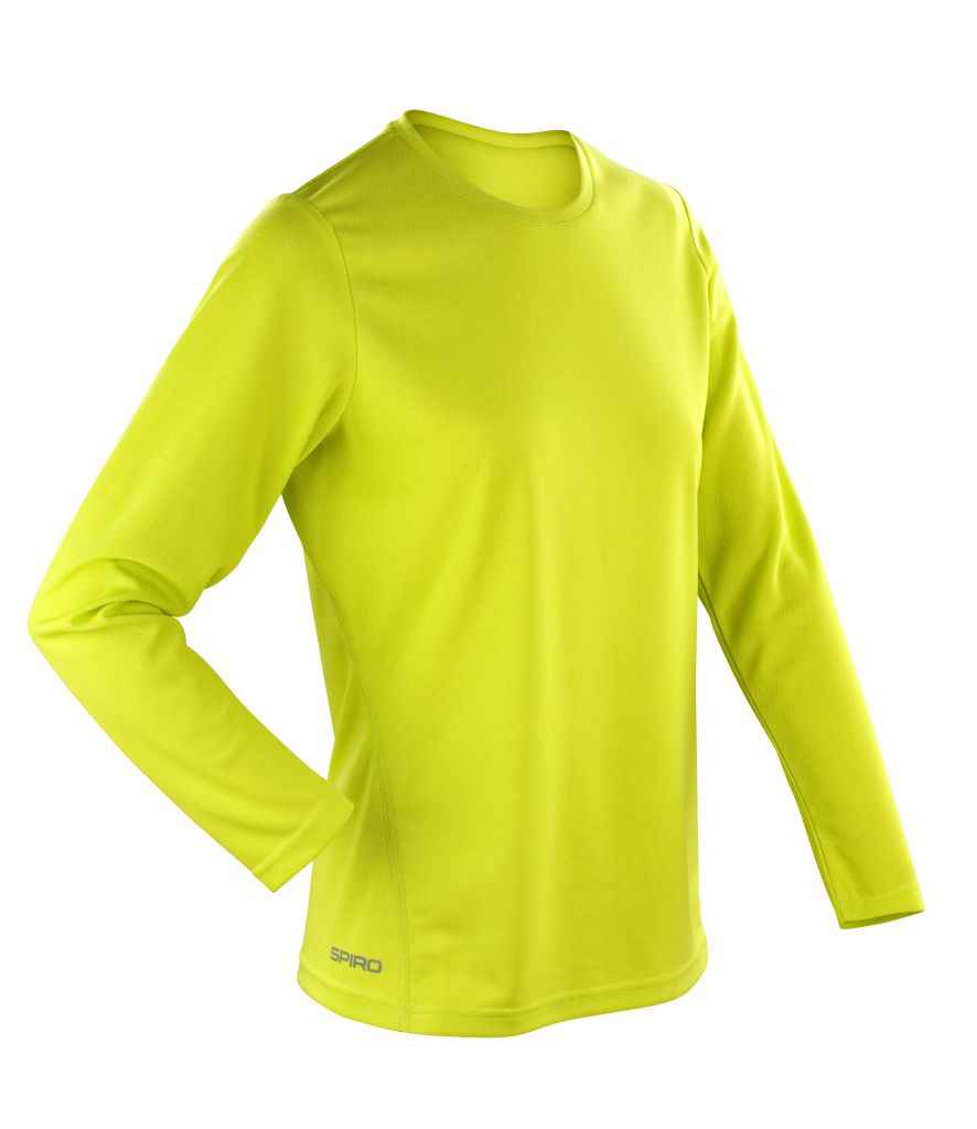 Spiro Ladies Performance Long Sleeve T-Shirt Lime Green