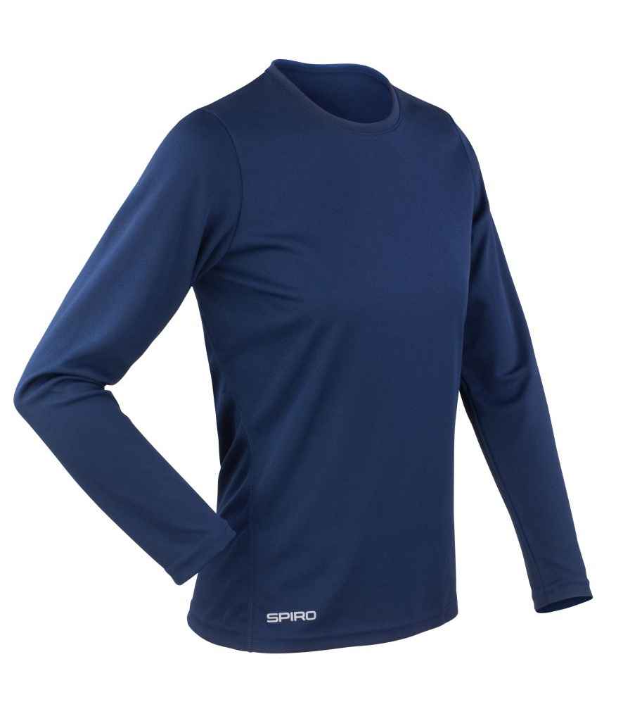 Spiro Ladies Performance Long Sleeve T-Shirt | Navy - Lancashire Teamwear