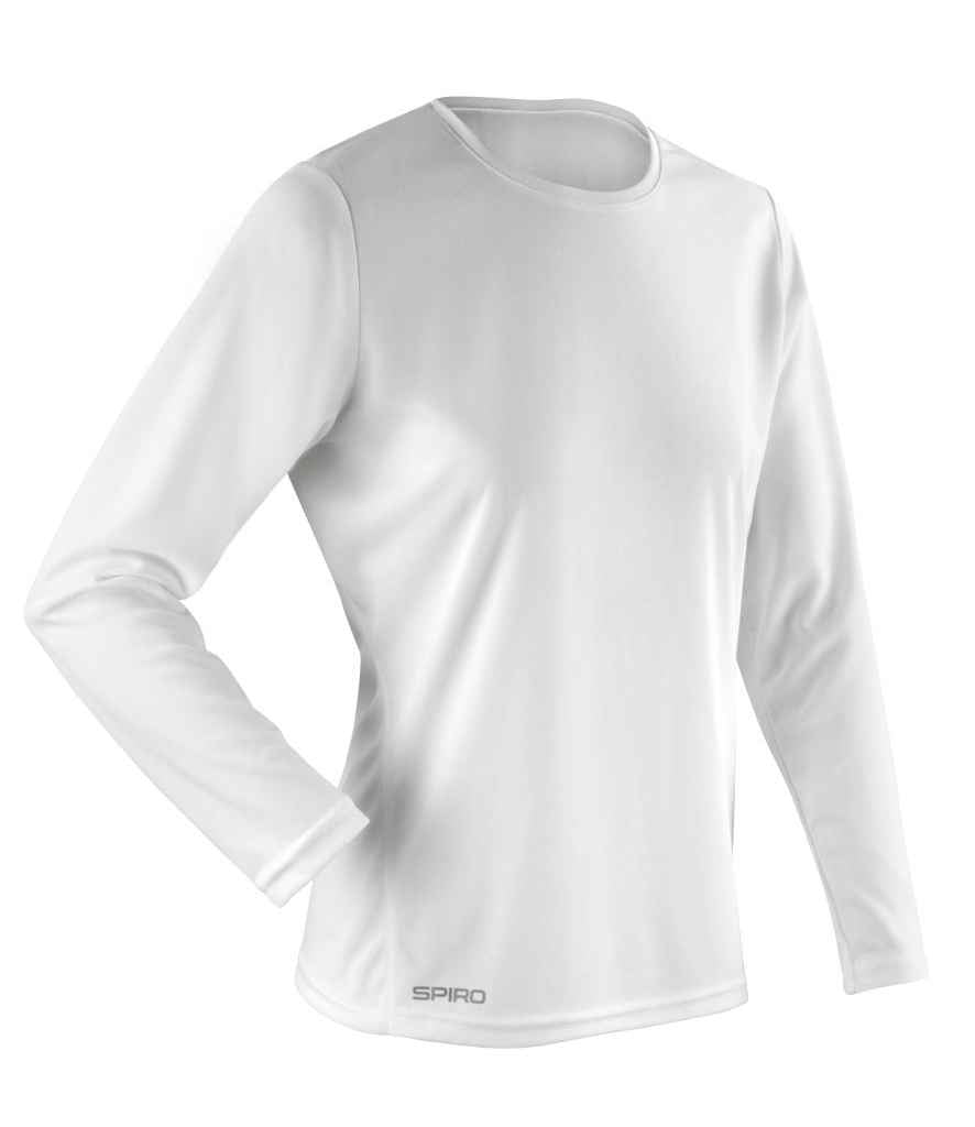 Spiro Ladies Performance Long Sleeve T-Shirt | White - Lancashire Teamwear