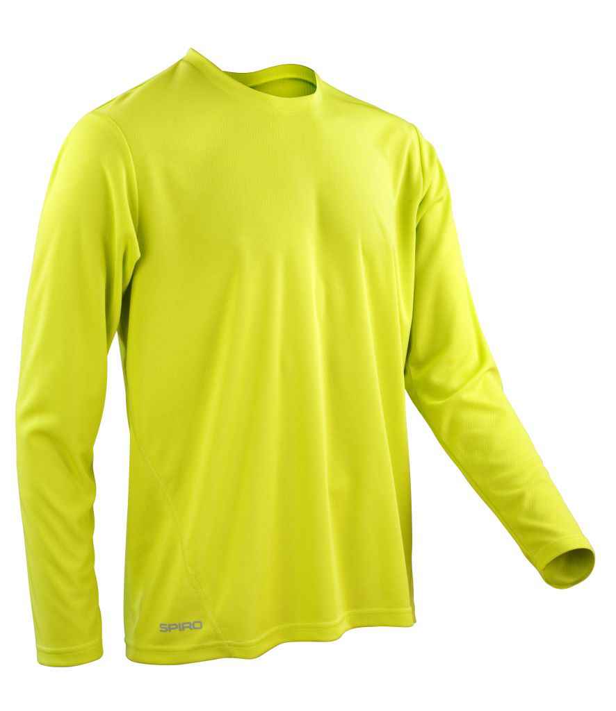 Spiro Performance Long Sleeve T-Shirt Lime Green