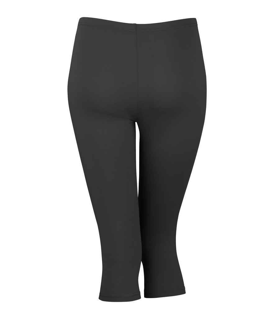 Spiro Impact Ladies Softex® Capri Pants | Black Leggings - Lancashire Teamwear