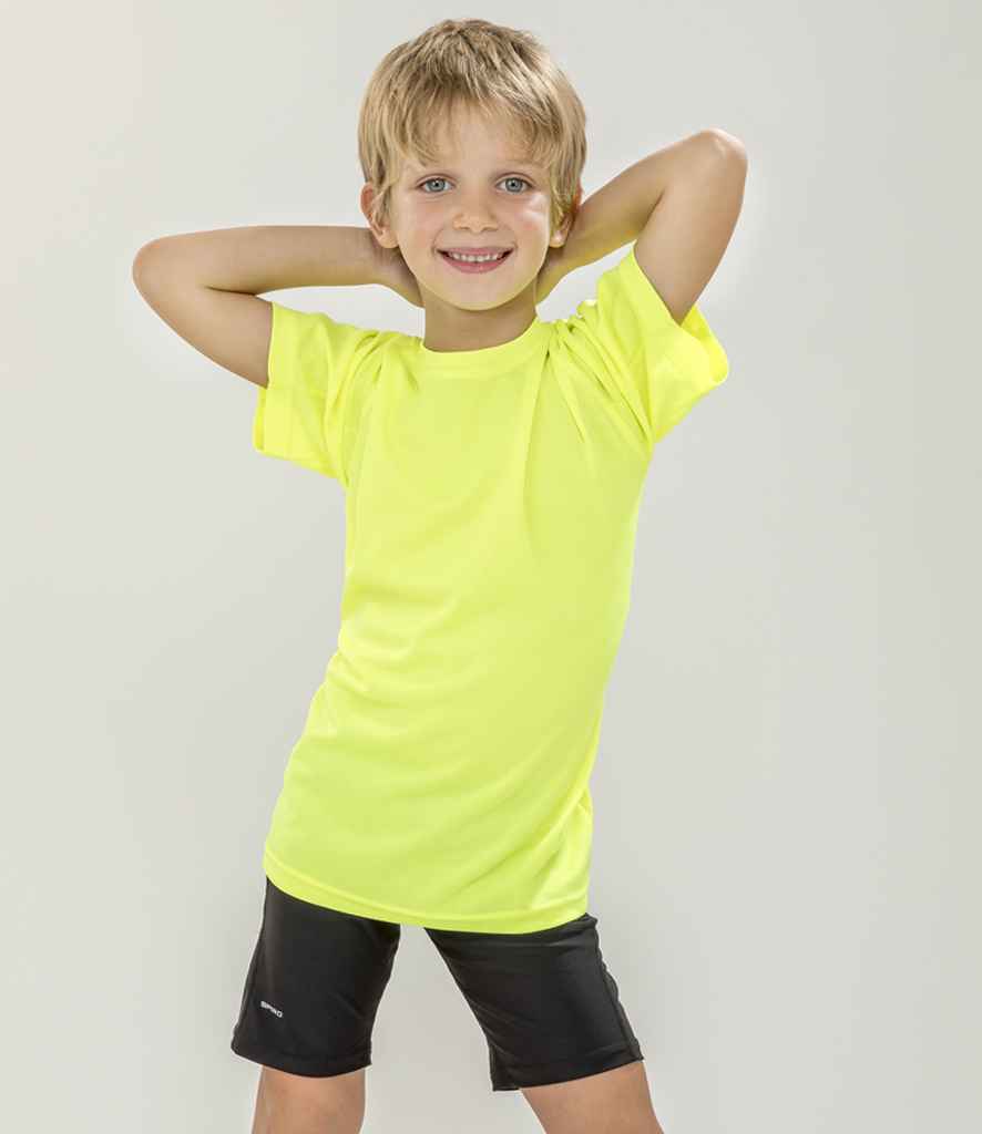 Spiro Kids Impact Performance Aircool T-Shirt | Flo Yellow - Lancashire Teamwear