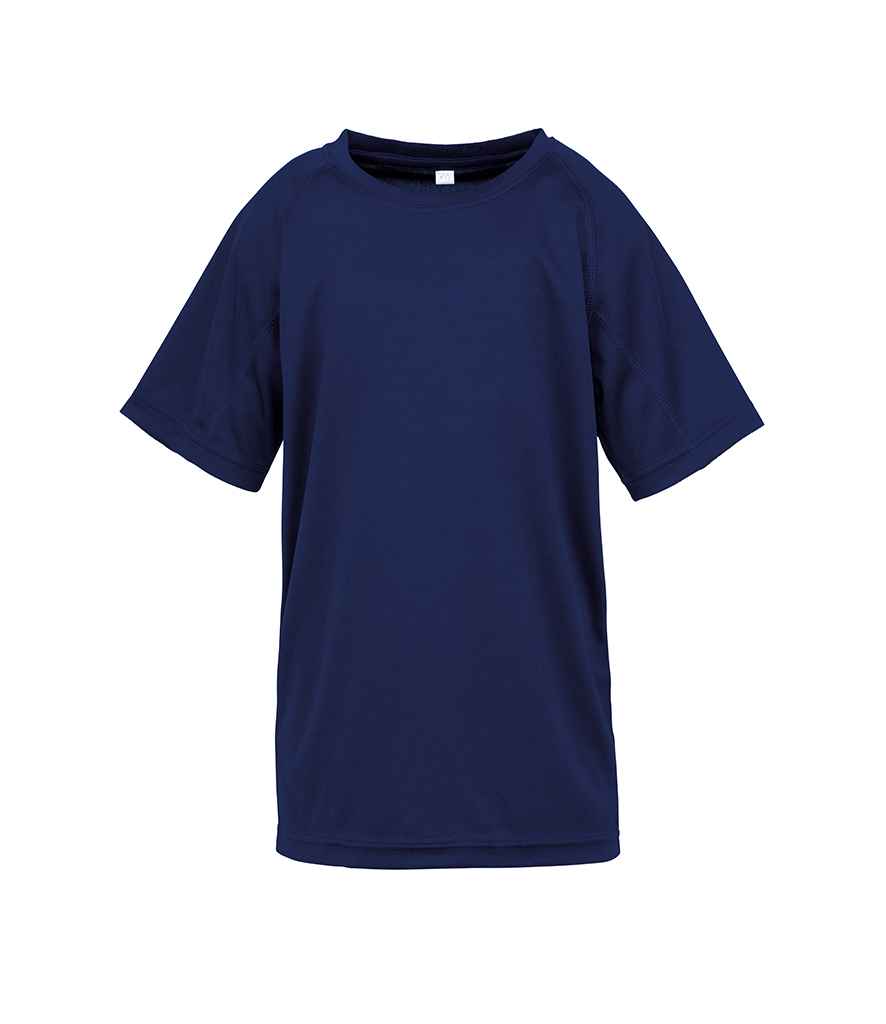 Spiro Kids Impact Performance Aircool T-Shirt | Navy - Lancashire Teamwear