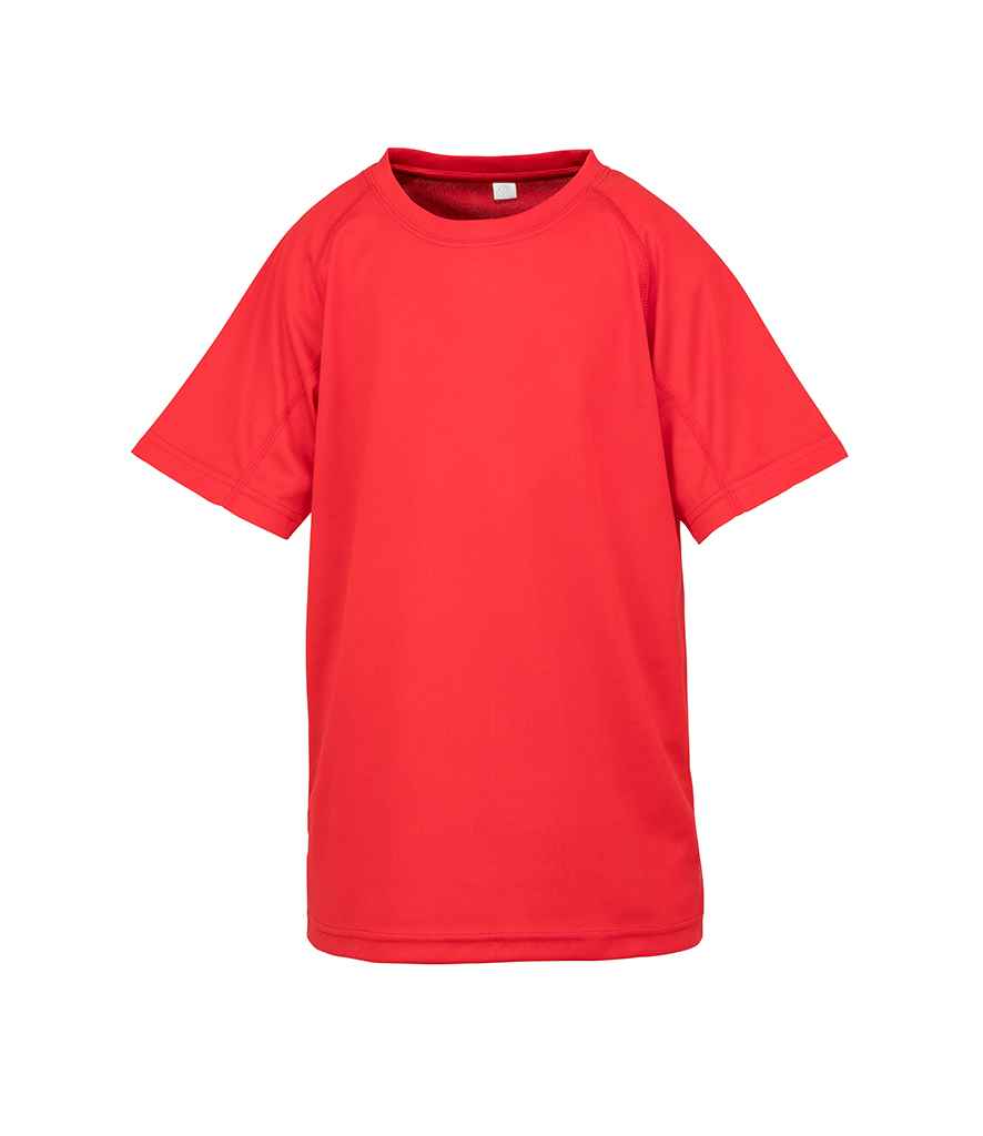 Spiro Kids Impact Performance Aircool T-Shirt | Red - Lancashire Teamwear