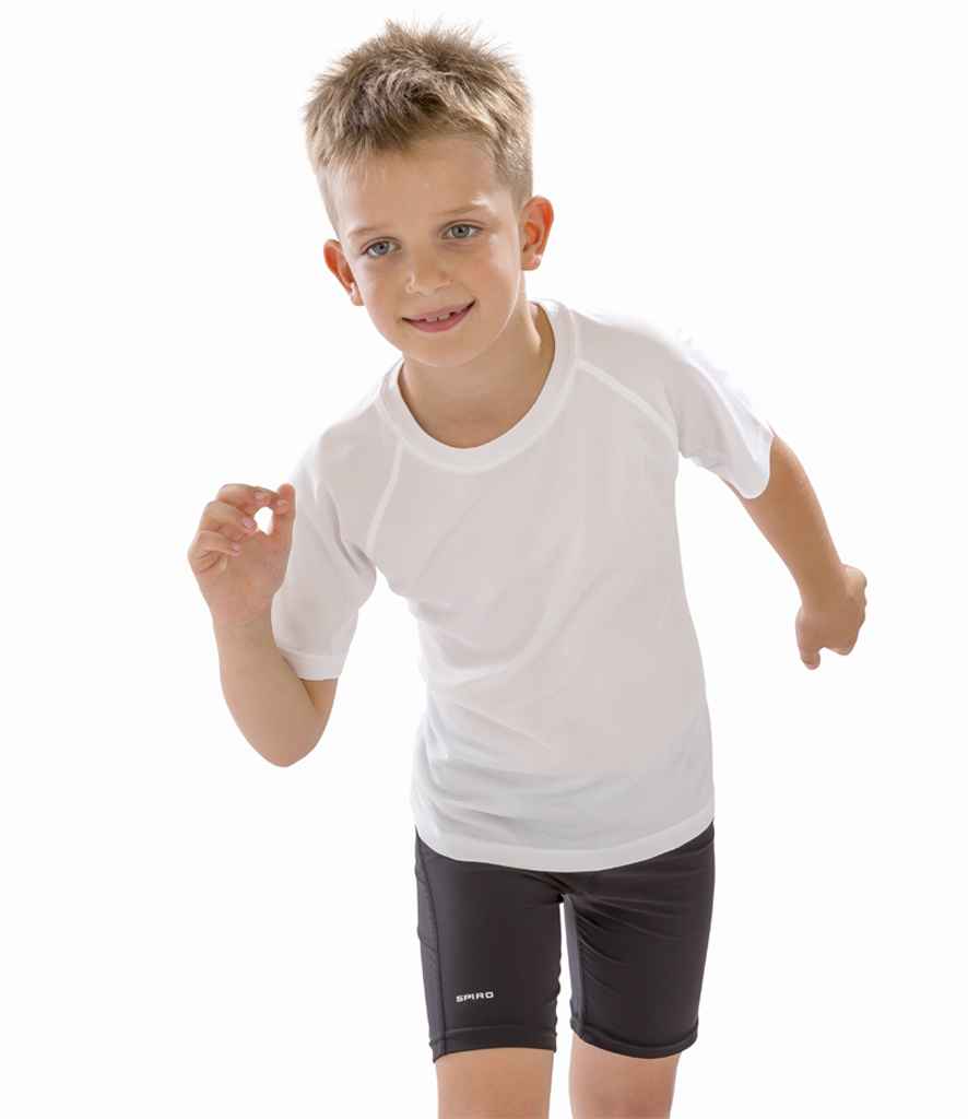 Spiro Kids Impact Performance Aircool T-Shirt | White - Lancashire Teamwear