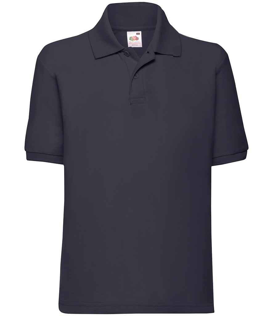Fruit of the Loom Kids Poly/Cotton Piqué Polo Shirt | Deep Navy - Lancashire Teamwear