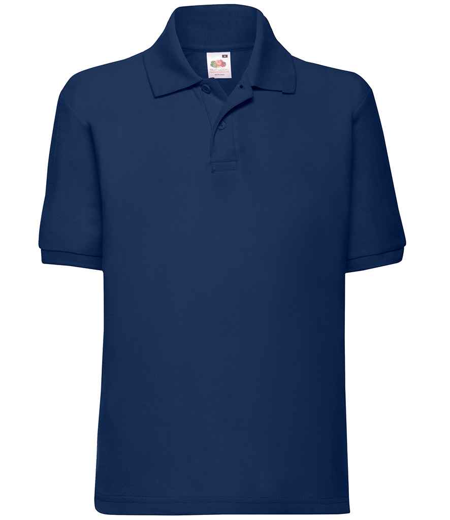 Fruit of the Loom Kids Poly/Cotton Piqué Polo Shirt | Navy - Lancashire Teamwear