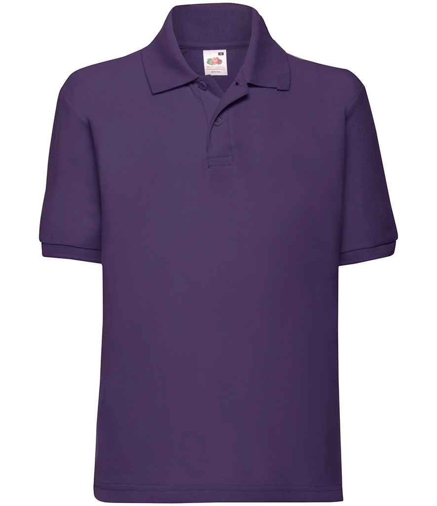 Fruit of the Loom Kids Poly/Cotton Piqué Polo Shirt | Purple - Lancashire Teamwear