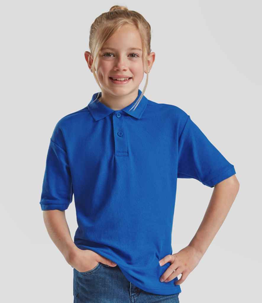 Fruit of the Loom Kids Poly/Cotton Piqué Polo Shirt | Royal Blue - Lancashire Teamwear