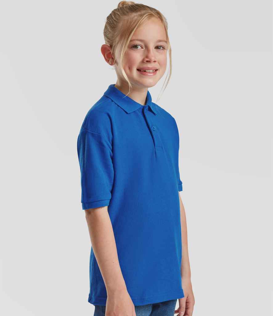 Fruit of the Loom Kids Poly/Cotton Piqué Polo Shirt | Royal Blue - Lancashire Teamwear