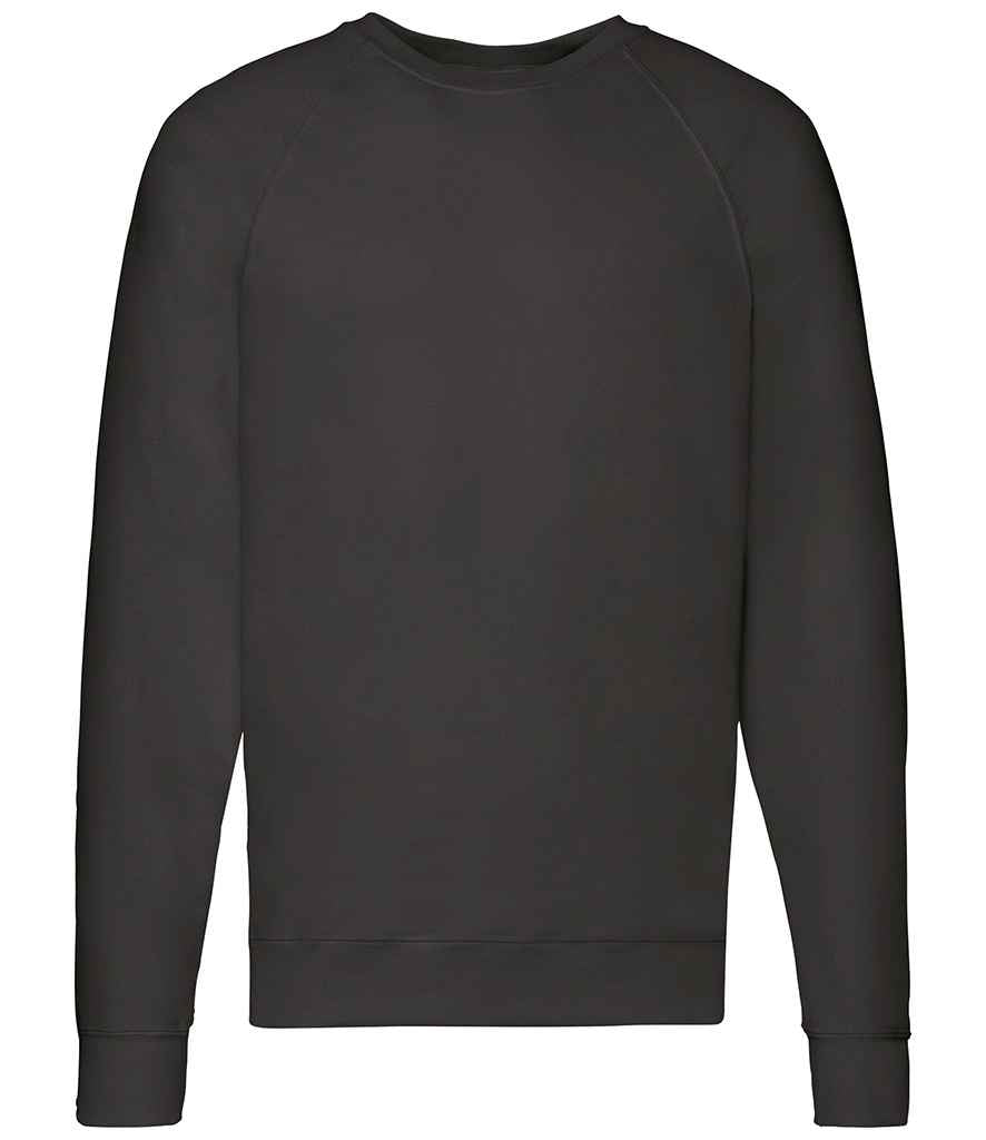 Fruit of the Loom Lightweight Raglan Sweatshirt | Black - Lancashire Teamwear
