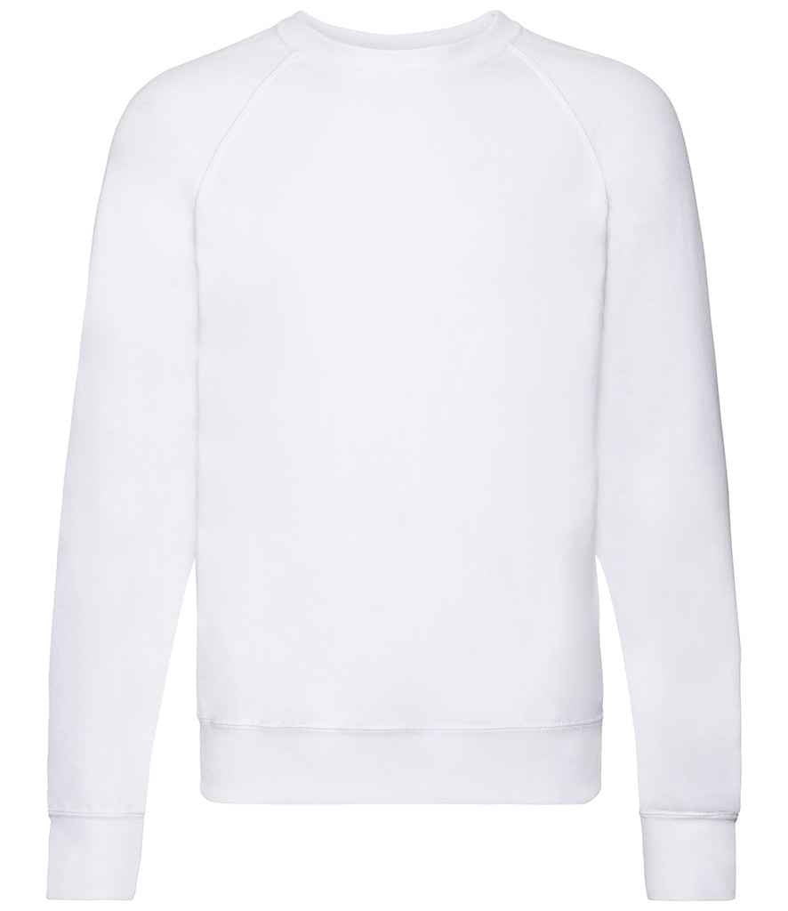Fruit of the Loom Lightweight Raglan Sweatshirt | White - Lancashire Teamwear