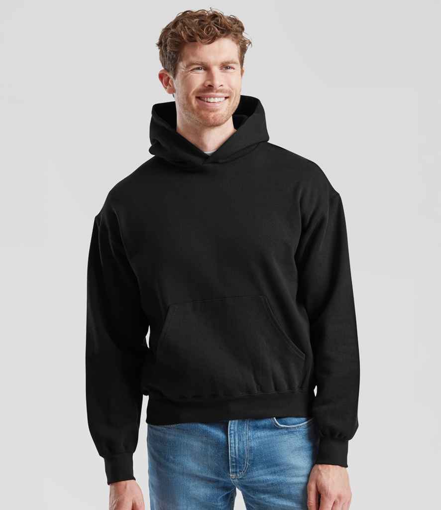 Fruit of the Loom Supercotton™ Hooded Sweatshirt | Black - Lancashire Teamwear