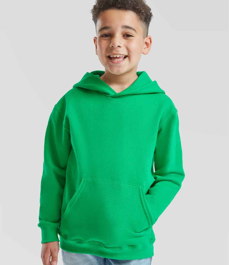 Fruit of the Loom Kids Classic Hooded Sweatshirt | Kelly Green - Lancashire Teamwear