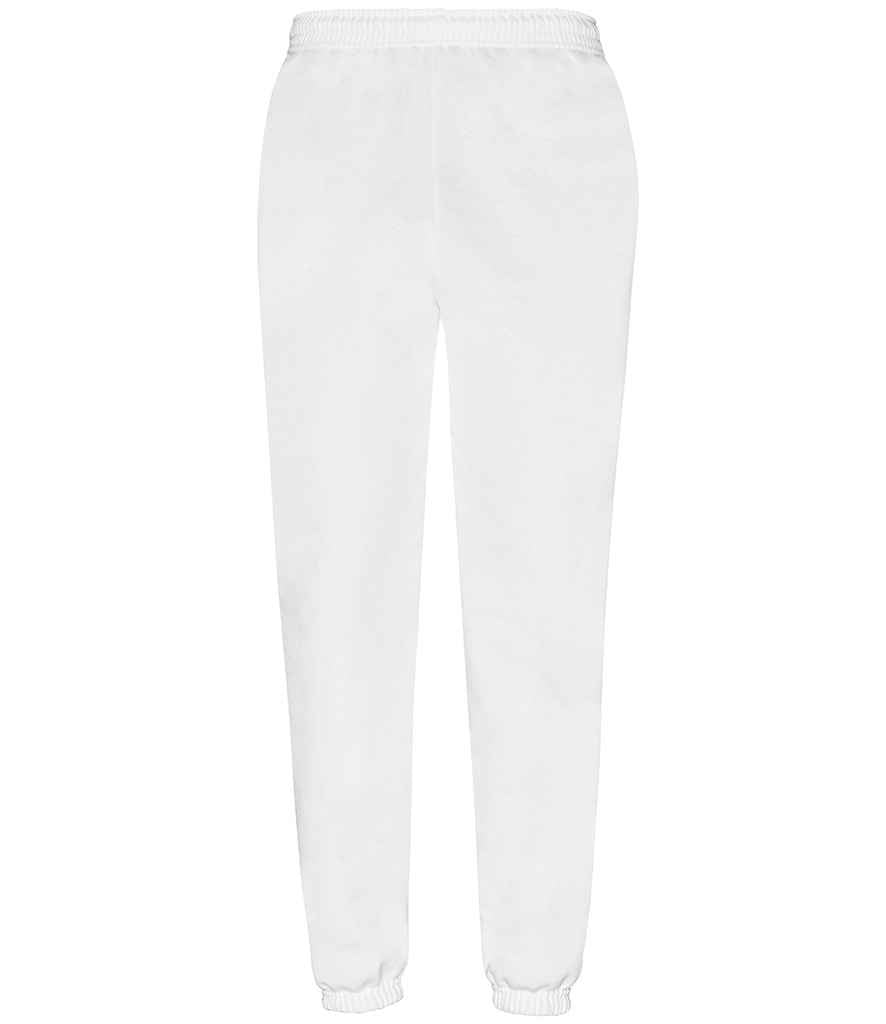 Fruit of the Loom Classic Elasticated Hem Jog Pants | White Trousers - Lancashire Teamwear
