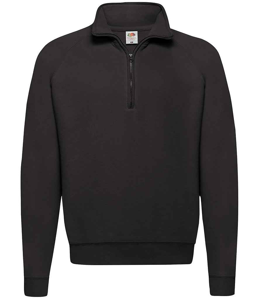 Fruit of the Loom Classic Zip Neck Sweatshirt | Black - Lancashire Teamwear