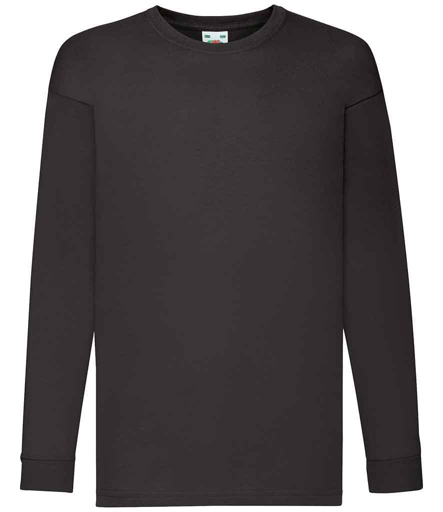 Fruit of the Loom Kids Long Sleeve Value T-Shirt Black