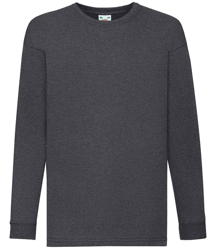 Fruit of the Loom Kids Long Sleeve Value T-Shirt Dark Heather