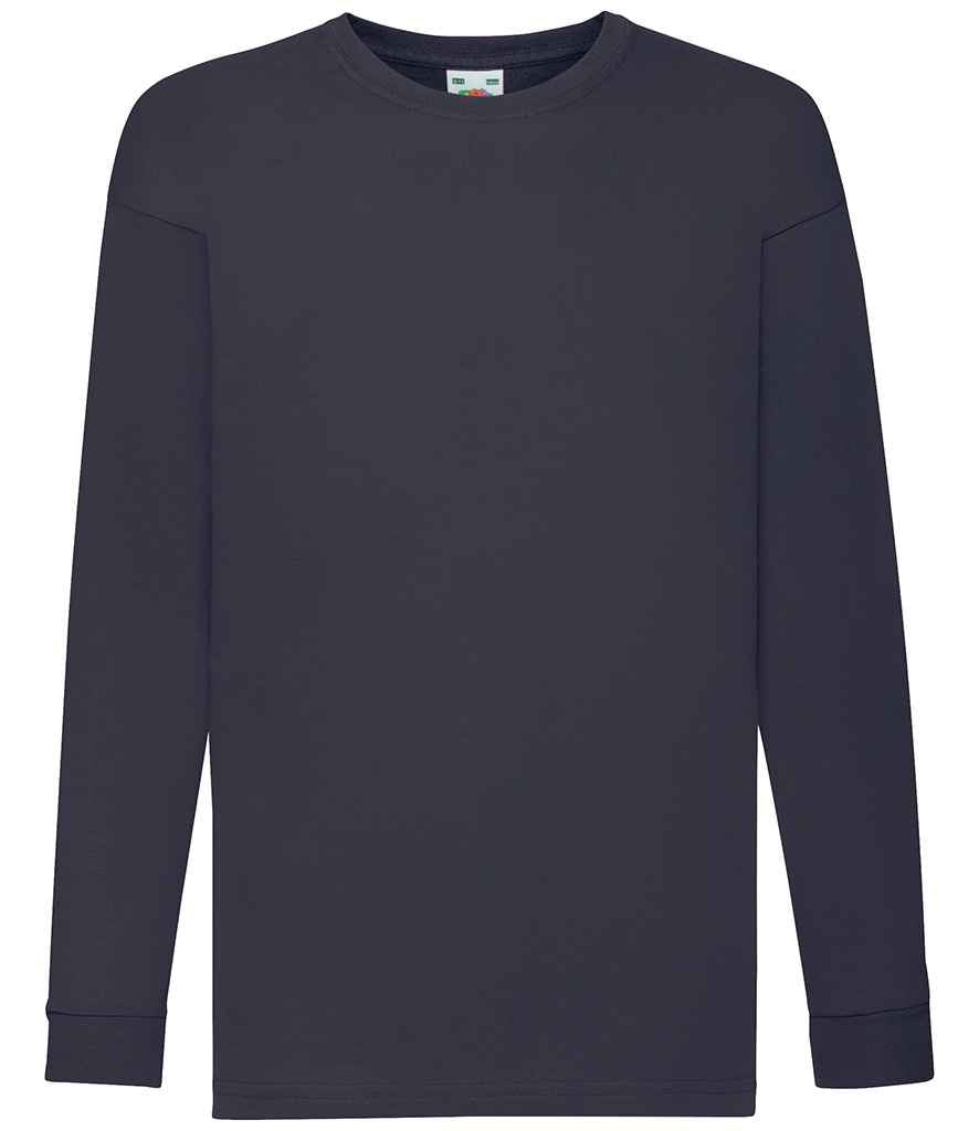 Fruit of the Loom Kids Long Sleeve Value T-Shirt Deep Navy