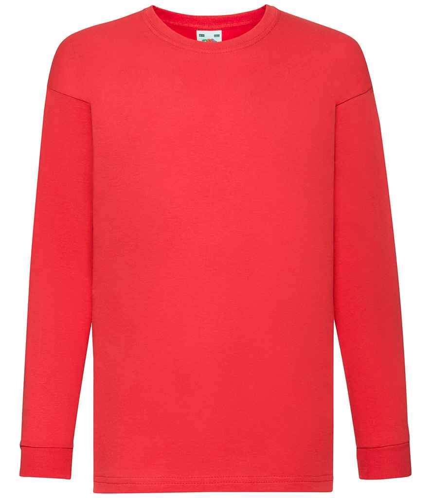 Fruit of the Loom Kids Long Sleeve Value T-Shirt Red