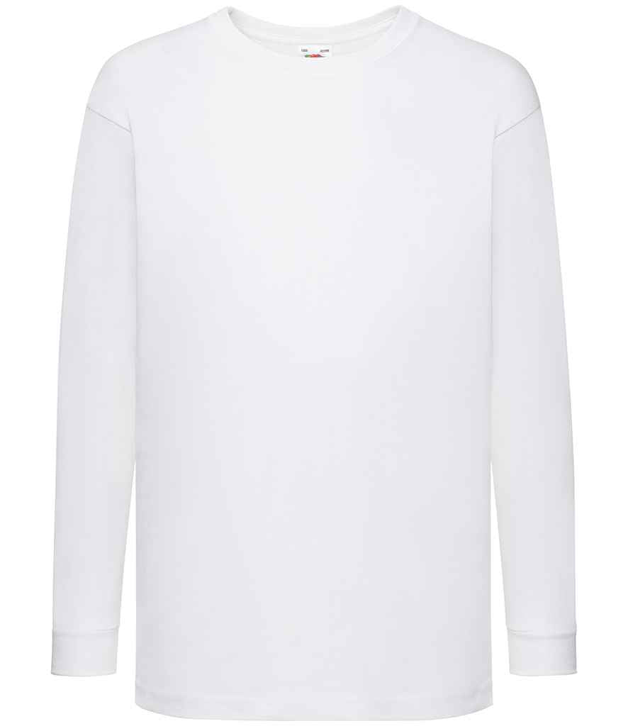 Fruit of the Loom Kids Long Sleeve Value T-Shirt White