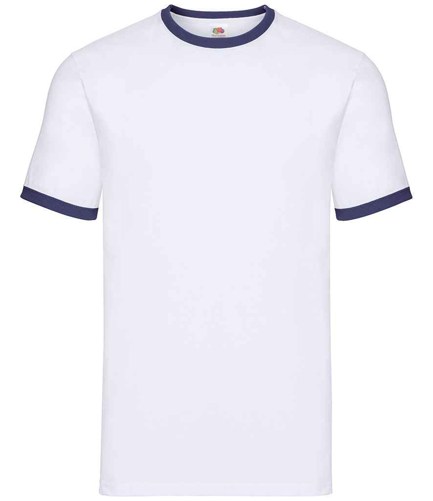 Fruit of the Loom Contrast Ringer T-Shirt White/Navy