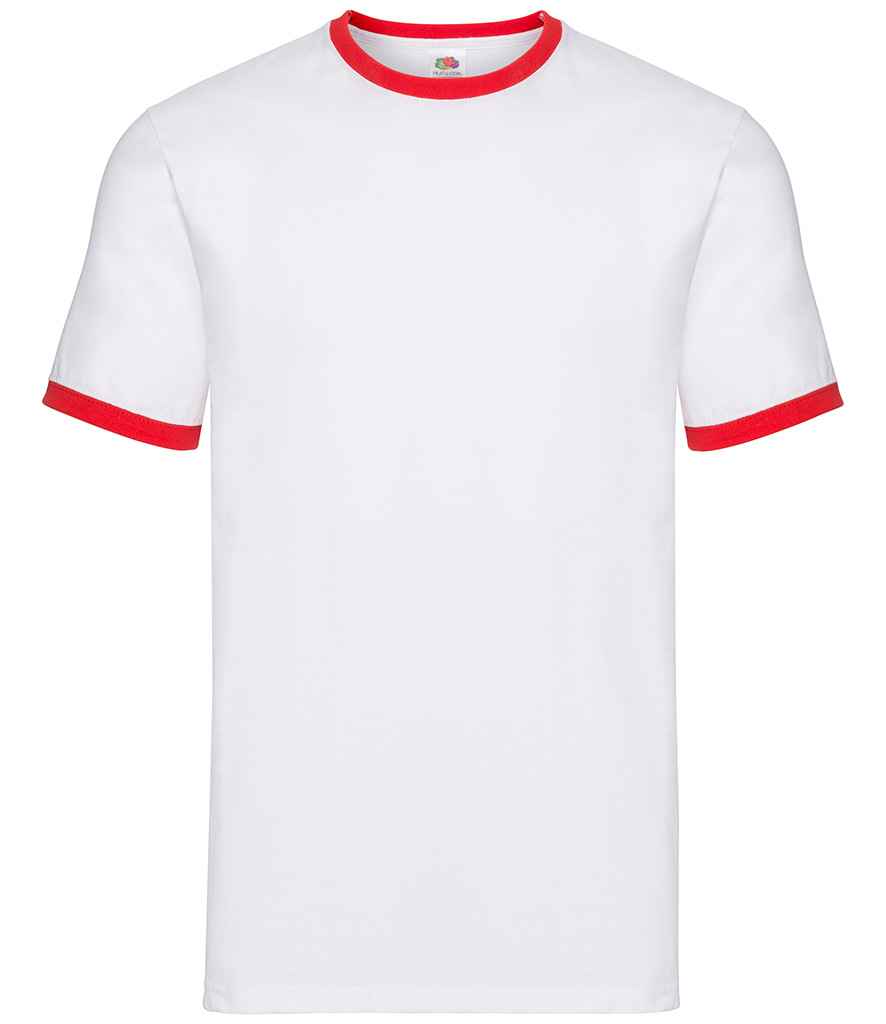 Fruit of the Loom Contrast Ringer T-Shirt White/Red