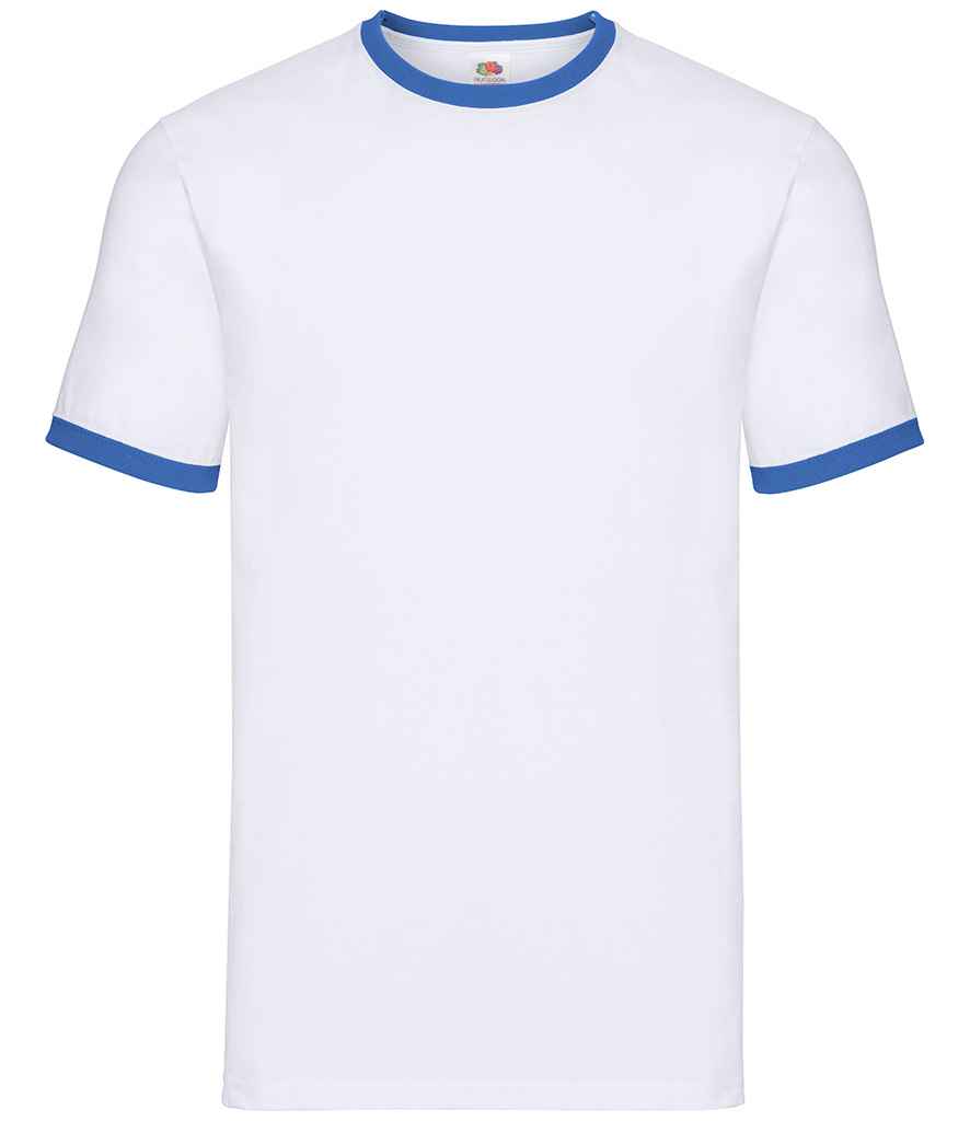 Fruit of the Loom Contrast Ringer T-Shirt White/Royal Blue