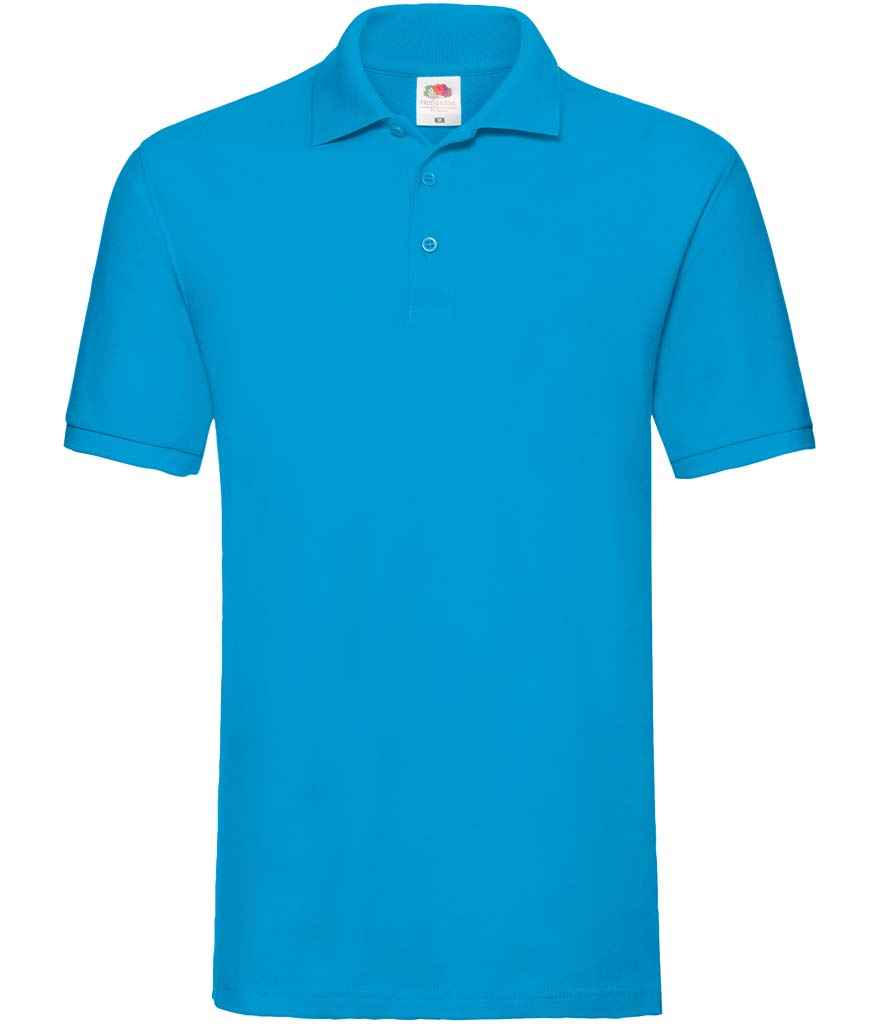 Fruit of the Loom Premium Cotton Piqué Polo Shirt | Azure Azure