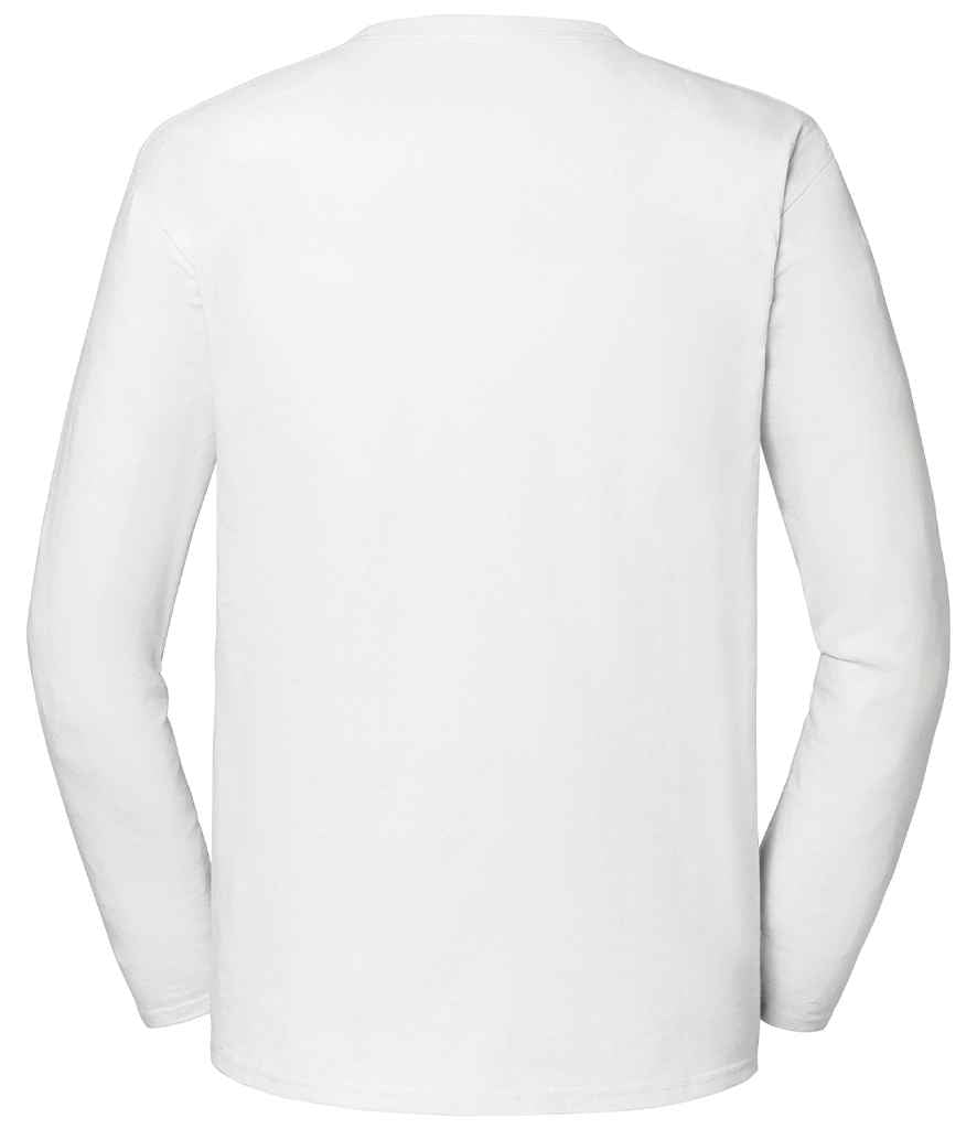 Fruit of the Loom Iconic 195 Long Sleeve T-Shirt | White - Lancashire Teamwear