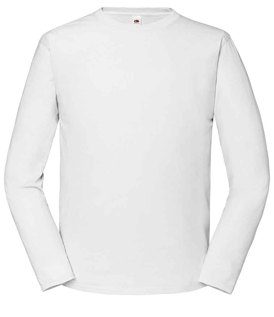 Fruit of the Loom Iconic 195 Long Sleeve T-Shirt | White - Lancashire Teamwear