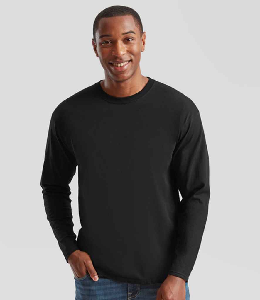 Fruit of the Loom Original Long Sleeve T-Shirt | Black - Lancashire Teamwear