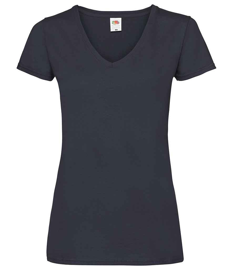 Fruit of the Loom Lady Fit Value V Neck T-Shirt | Deep Navy - Lancashire Teamwear
