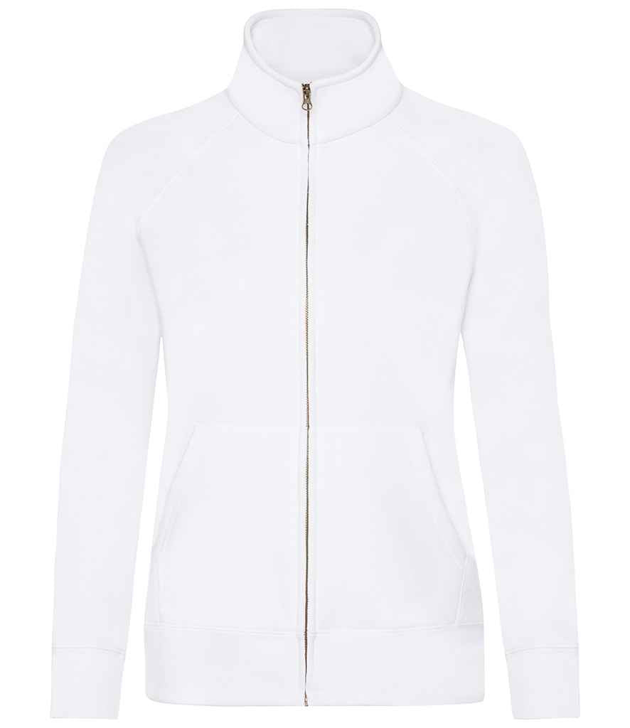 Fruit of the Loom Premium Lady Fit Sweat Jacket | White - Lancashire Teamwear