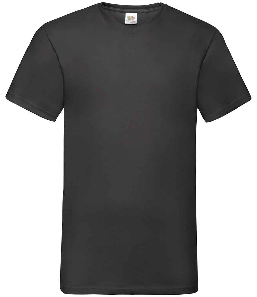 Fruit of the Loom V Neck Value T-Shirt | Black - Lancashire Teamwear