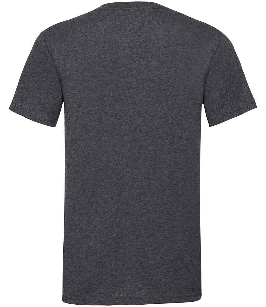 Fruit of the Loom V Neck Value T-Shirt | Dark Heather - Lancashire Teamwear