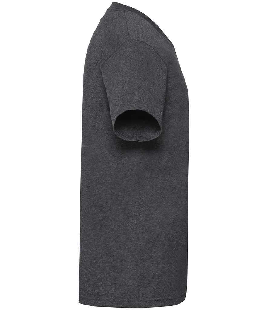 Fruit of the Loom V Neck Value T-Shirt | Dark Heather - Lancashire Teamwear