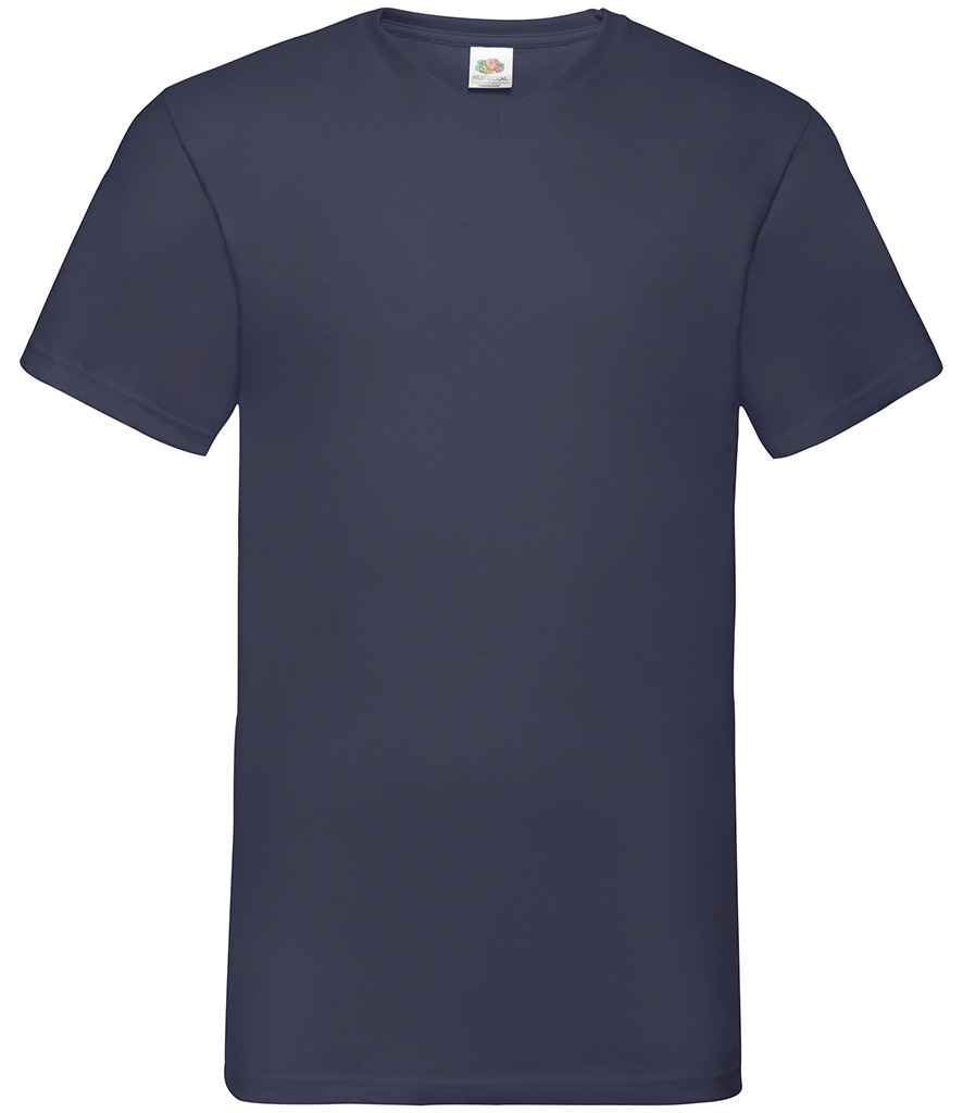 Fruit of the Loom V Neck Value T-Shirt | Deep Navy - Lancashire Teamwear