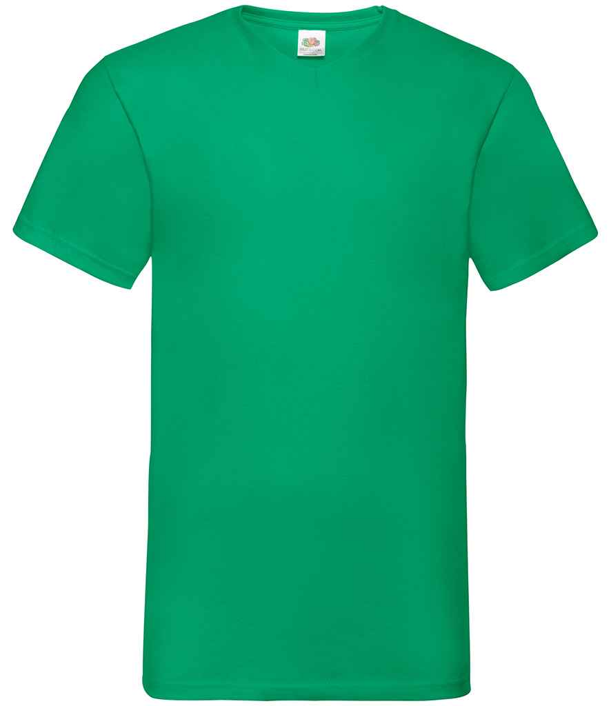 Fruit of the Loom V Neck Value T-Shirt | Kelly Green - Lancashire Teamwear