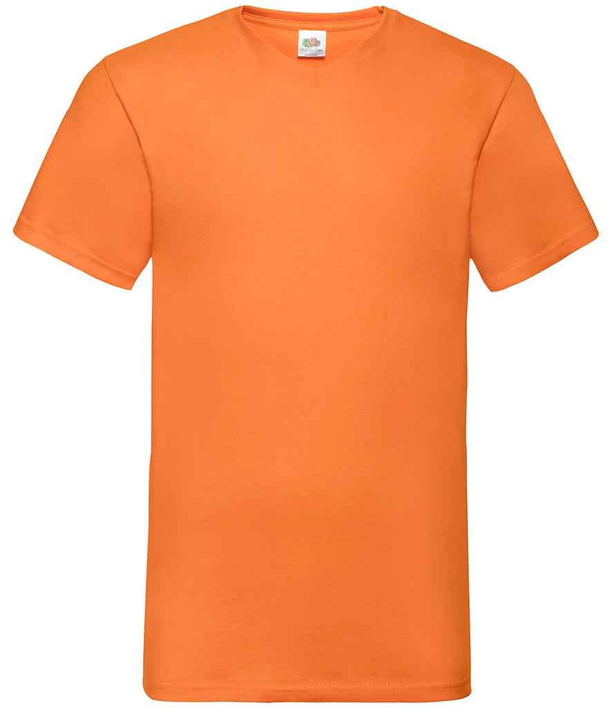 Fruit of the Loom V Neck Value T-Shirt | Orange - Lancashire Teamwear