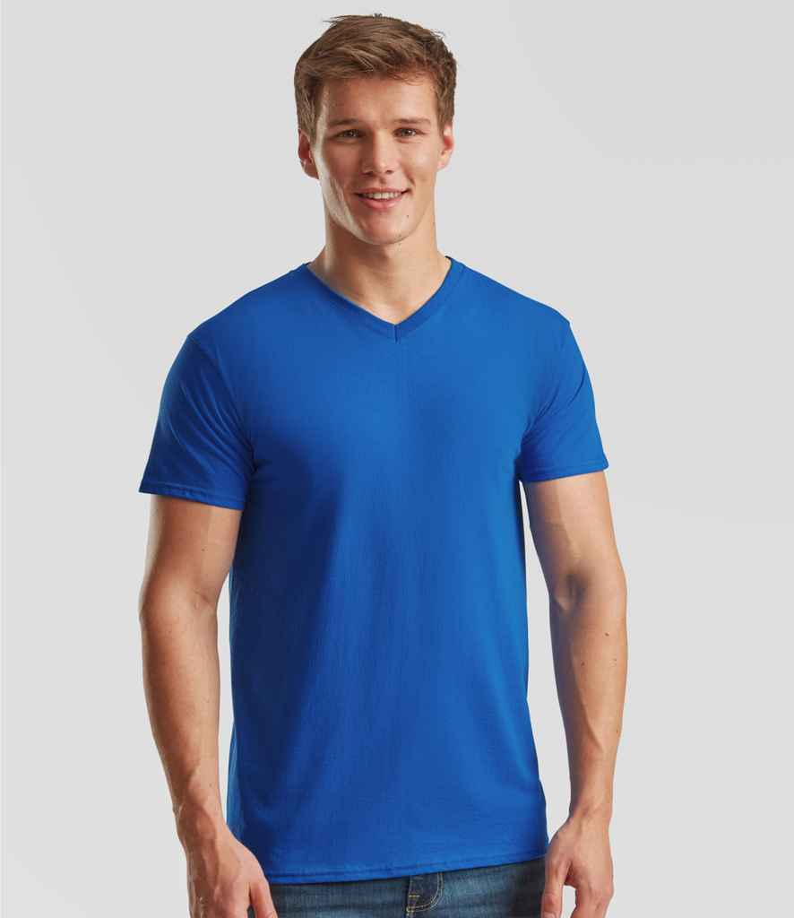 Fruit of the Loom V Neck Value T-Shirt | Royal Blue - Lancashire Teamwear