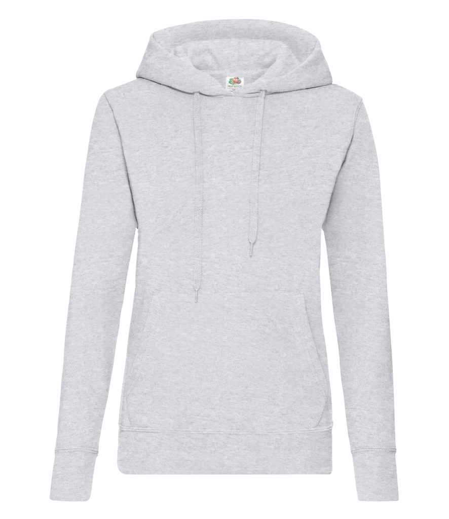 Fruit of the Loom Classic Lady Fit Hooded Sweatshirt | Heather Grey - Lancashire Teamwear