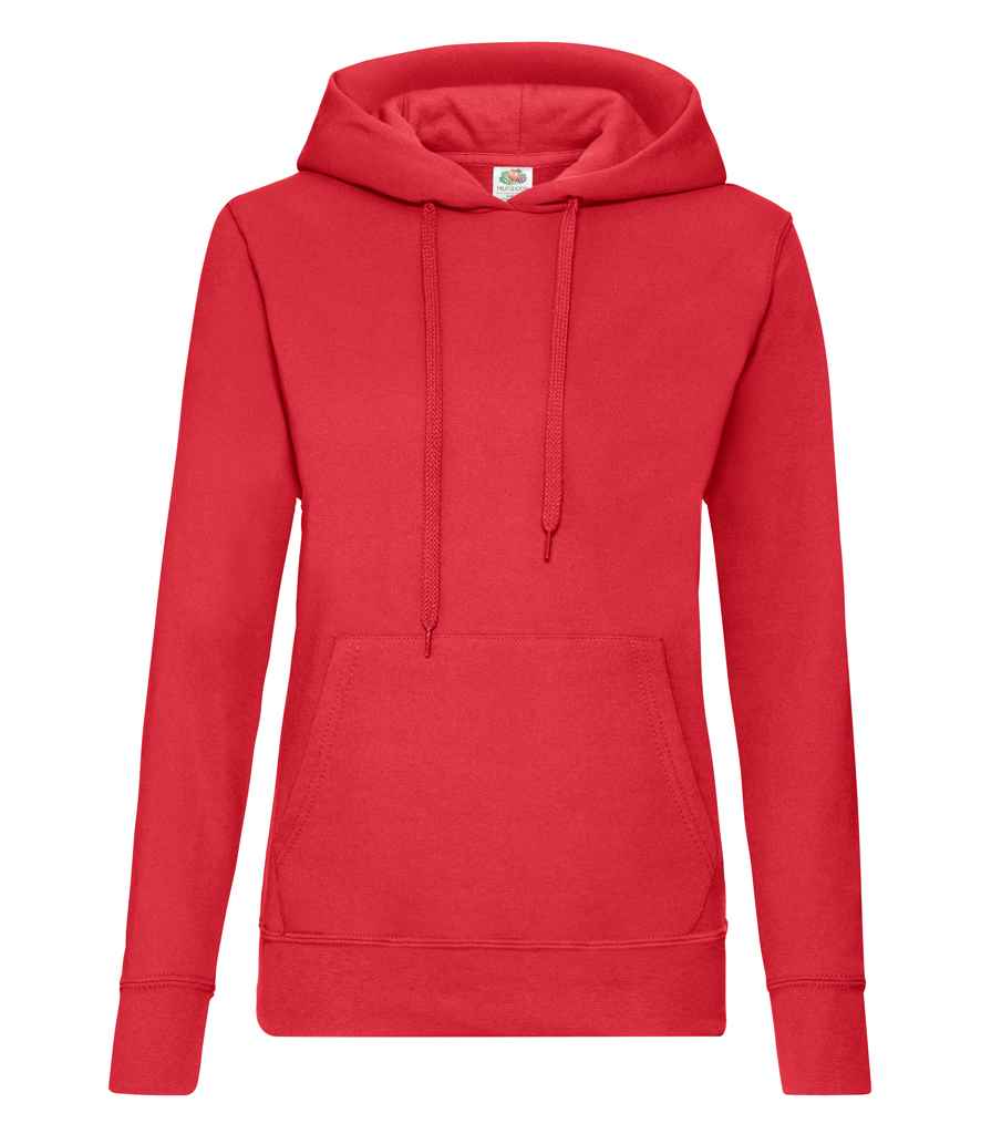 Fruit of the Loom Classic Lady Fit Hooded Sweatshirt | Red - Lancashire Teamwear