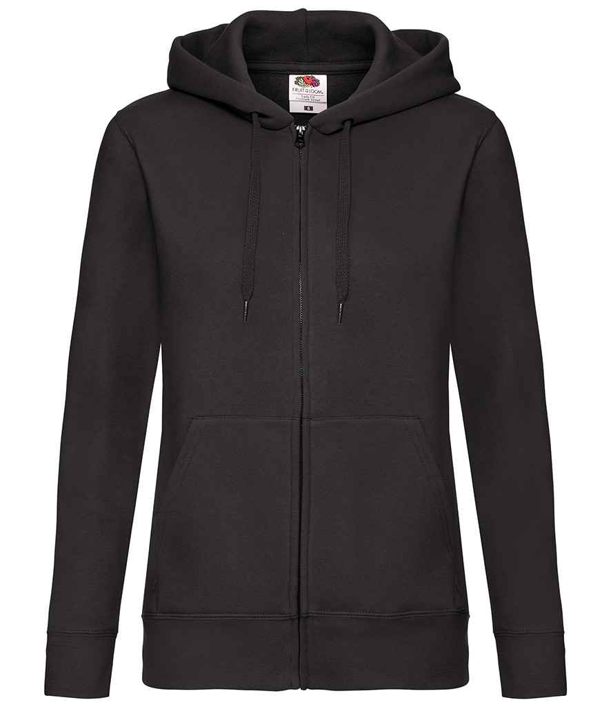 Fruit of the Loom Premium Lady Fit Zip Hooded Jacket | Black - Lancashire Teamwear