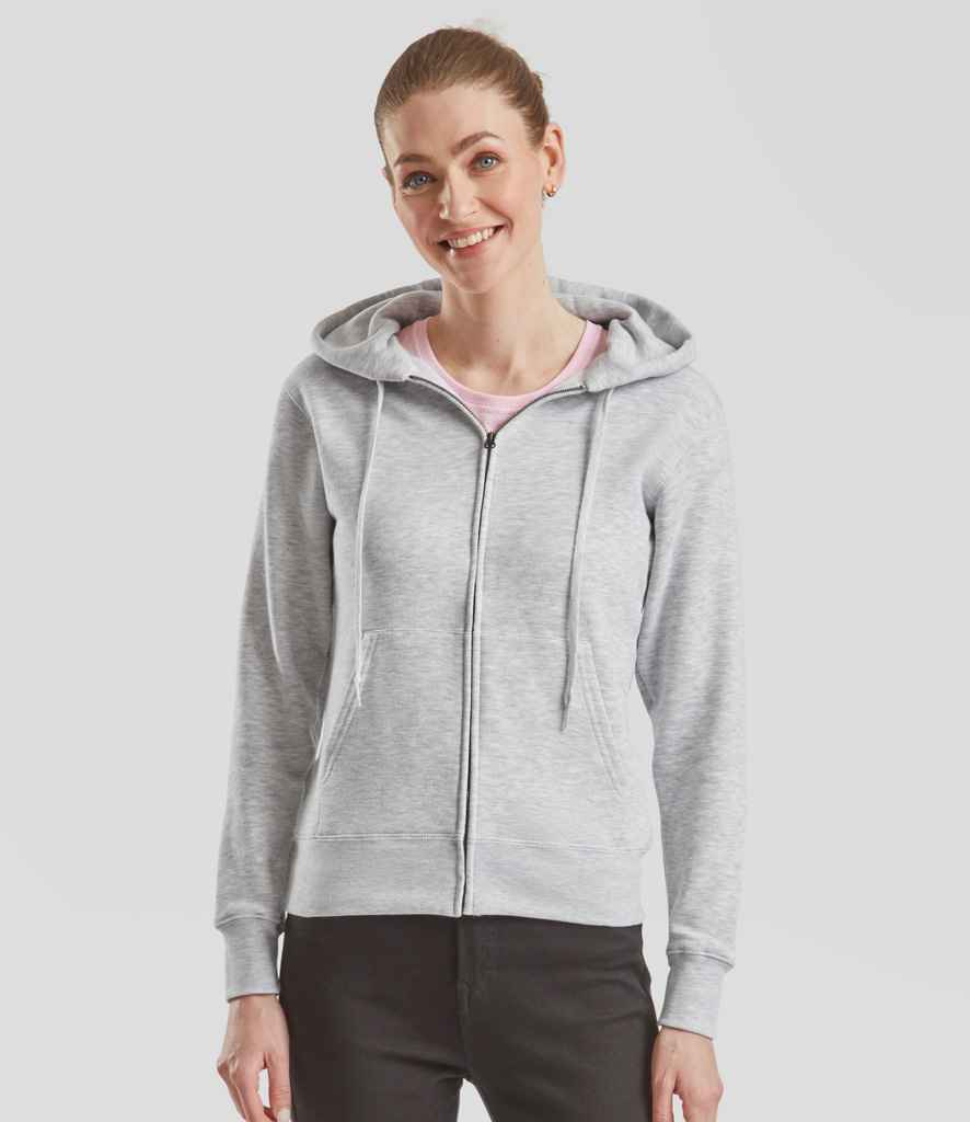 Fruit of the Loom Premium Lady Fit Zip Hooded Jacket | Heather Grey - Lancashire Teamwear