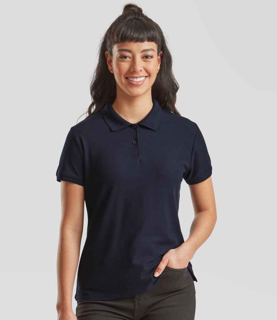 Fruit of the Loom Lady Fit Piqué Polo Shirt | Deep Navy - Lancashire Teamwear